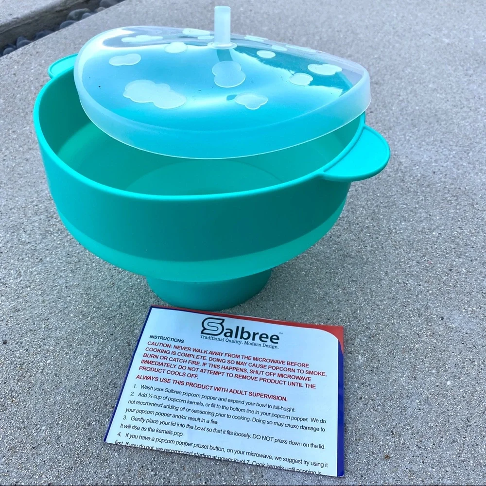 SALBREE MICROWAVE POPCORN POPPER kernel kitchen space saver silicone collapsible